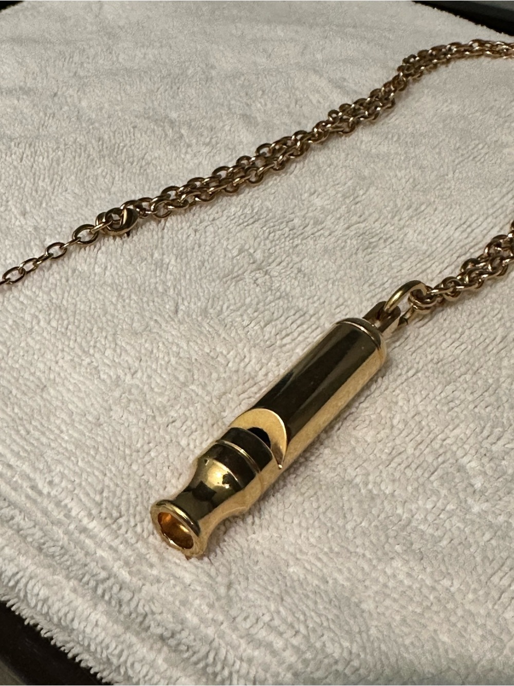 Saint Laurent Paris Gold Long Whistle Pendant Necklace YSL